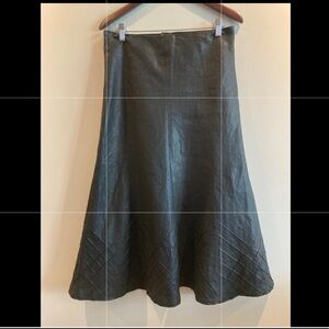 ALEXANDRA BARTLETT Sz 8 100% Linen Lined Trumpet Style Midi Skirt